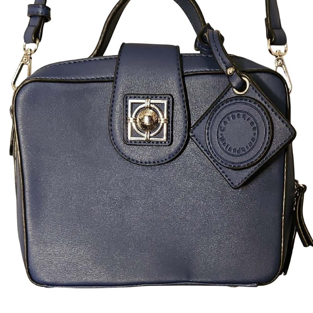 Catherine Malandrino Blue Crossbody Bag with Silver Clasp